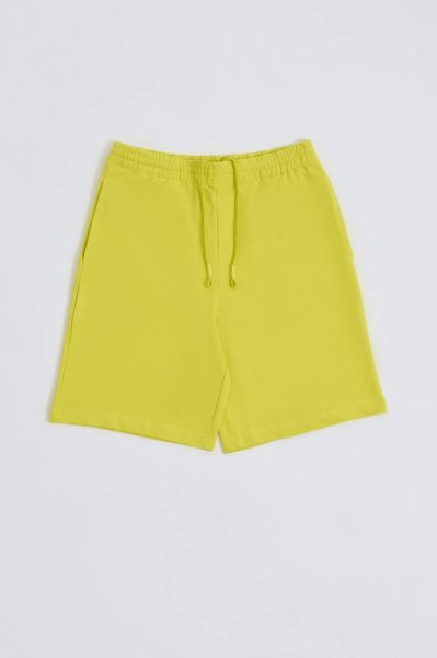 Organik Cepli Regular Fit Erkek Bermuda Şort - Sarı Sarı - XL