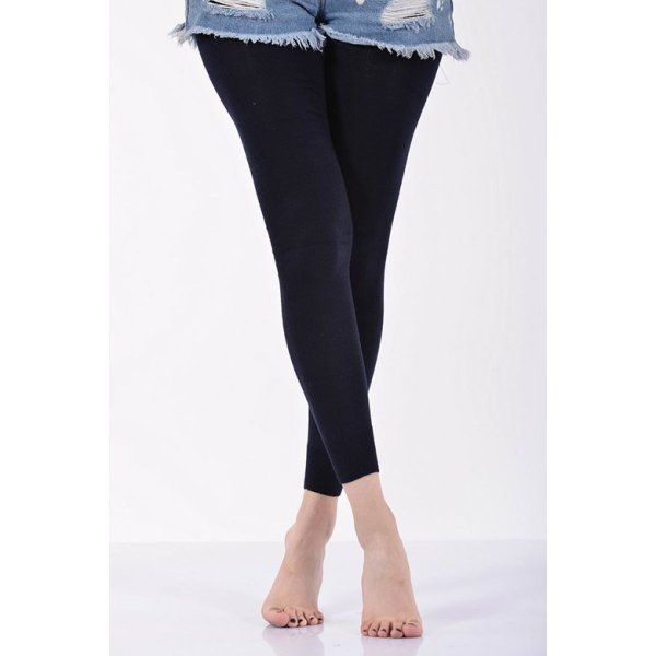 Kadın Düz Renk Angora  Taytı   - Lacivert