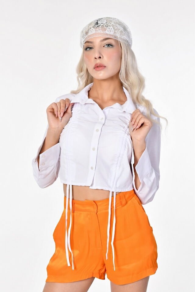 Miss Poem Saten Kısa Kadın Şort  - Mango