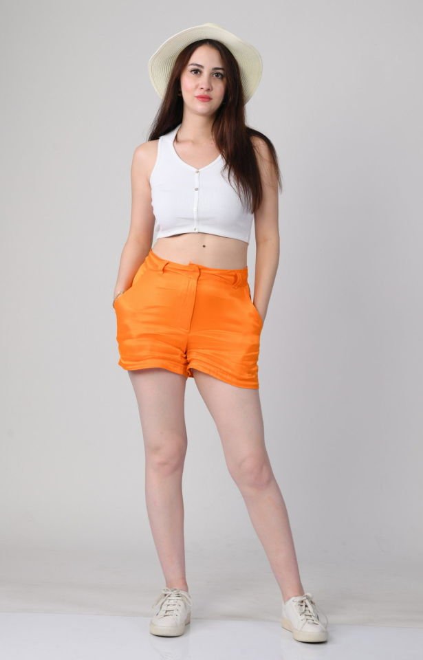 Miss Poem Saten Kısa Kadın Şort  - Mango