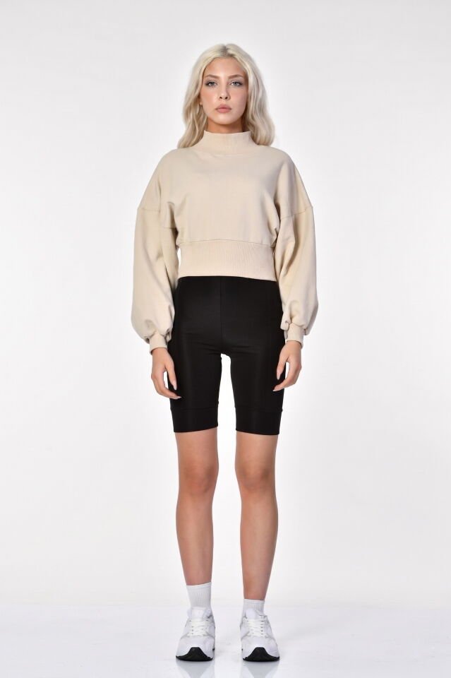 Noori Crop Sweatshirt  - Bej