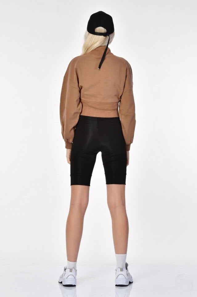 Noori Crop Sweatshirt  - Kahverengi