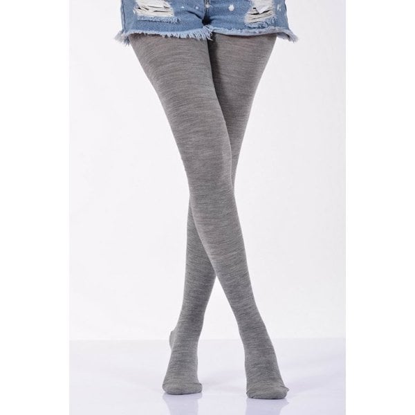Kadın Düz Renk Külotlu Çorabı  - Açık Gri