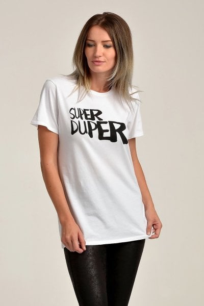 Cotton Candy Baskılı Kısa Kol Kadın T-Shirt - Beyaz