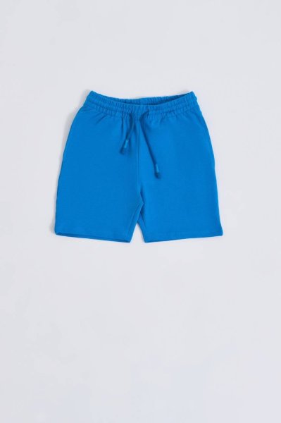 Organik Bağcıklı Erkek Çocuk Bermuda Şort - Mavi Mavi - 12-14