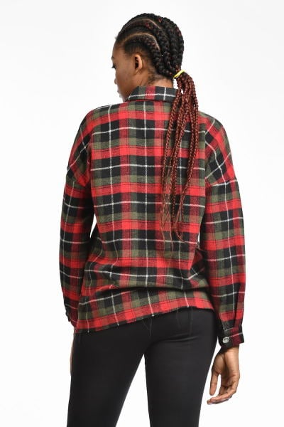 So Sweet Kadın Ekose Gömlek - Kırmızı