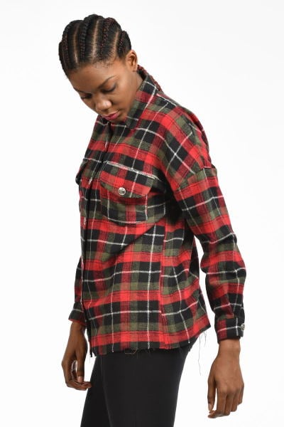 So Sweet Kadın Ekose Gömlek - Kırmızı