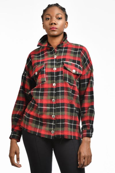 So Sweet Kadın Ekose Gömlek - Kırmızı