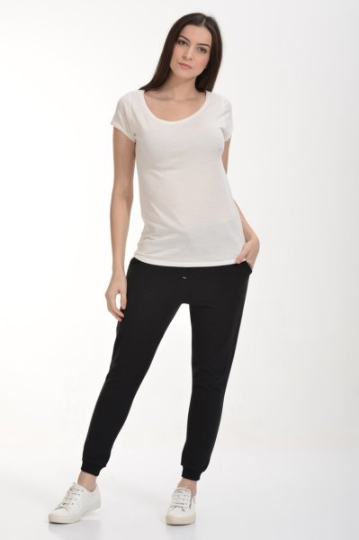 Cotton Candy Yuvarlak Yaka Kısa Kol Basic Kadın T-Shirt - Ekru