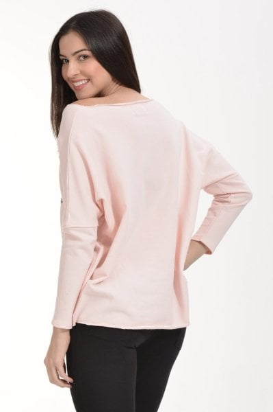 Cotton Candy Pul İşlemeli Kadın Sweatshirt - Pembe