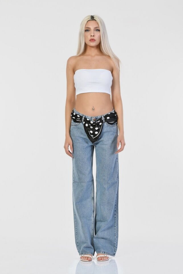Noori Likralı Kaşkorse Straplez Kadın Crop Top  - Beyaz