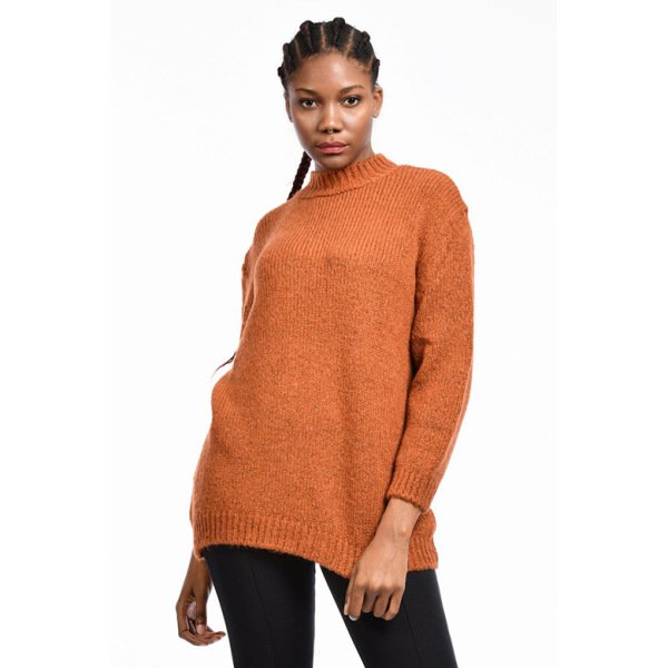 Park July Kadın Örme Kalın Triko - Taba