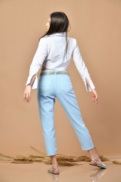 Büzgülü Kadın Gömlek - Beyaz