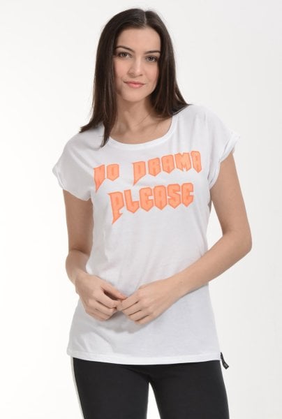 Cotton Candy Baskılı Kısa Kol Kadın T-Shirt - Beyaz