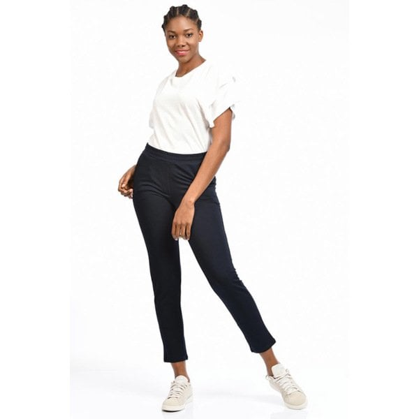 Zegy Beli Lastikli Düz Model Kadın Eşofman  - Lacivert