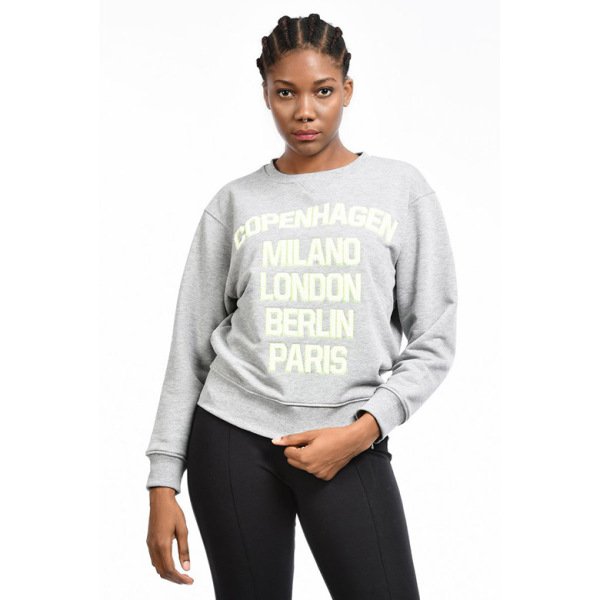 Cotton Candy Önü Yazılı Kadın Sweatshirt - Gri