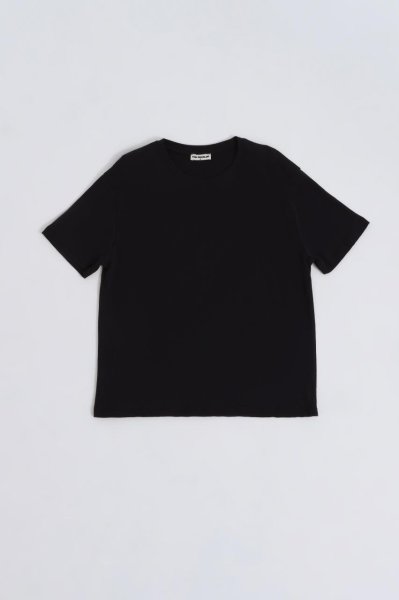 Organik Regular Fit Kısa Kollu Kadın Tişört - Siyah Siyah - XS