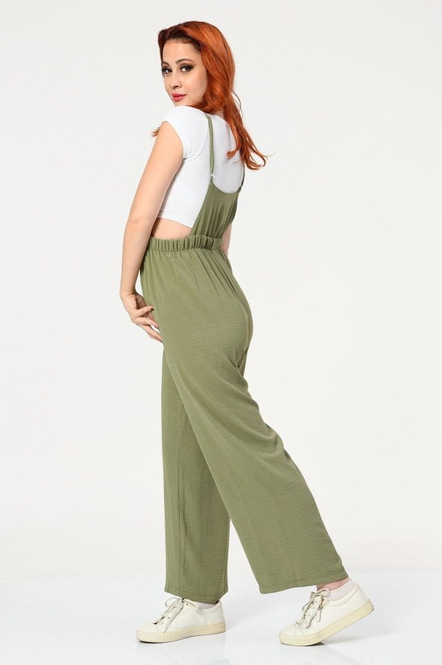 Big Dart Askılı Bahçıvan Tulum  - Yeşil