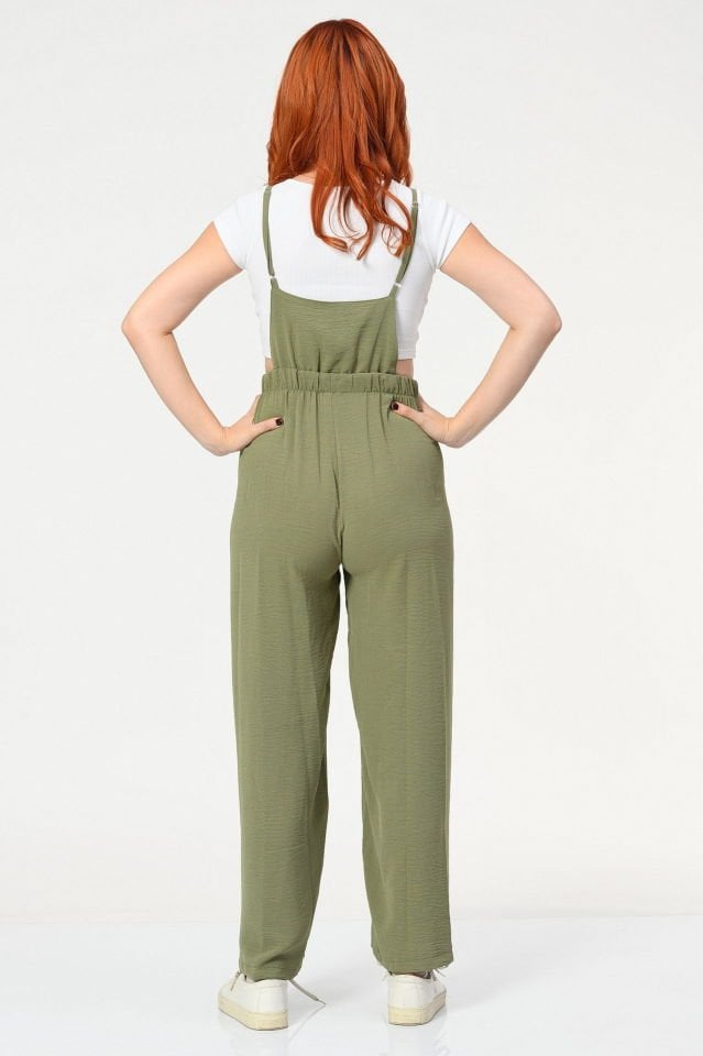 Big Dart Askılı Bahçıvan Tulum  - Yeşil