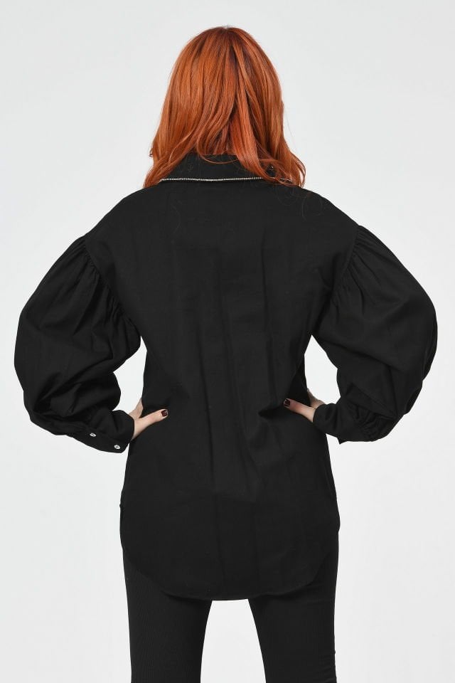 MD Trend Oversize Siyah Gömlek  - Siyah