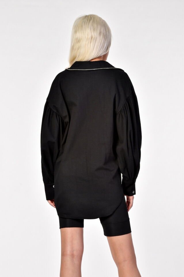 MD Trend Oversize Siyah Gömlek  - Siyah