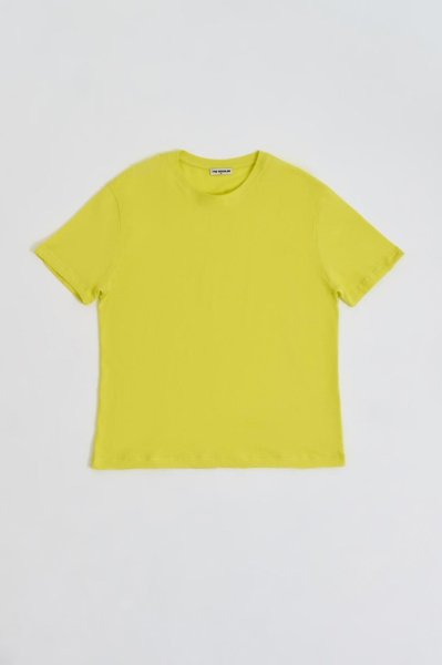 Organik Regular Fit Kısa Kollu Kadın Tişört - Sarı Sarı - L