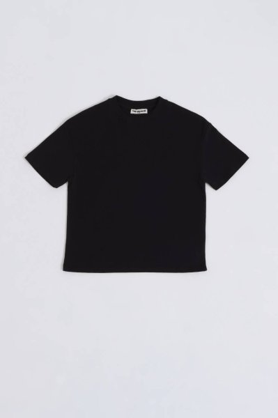Organik Kısa Kollu Yuvarlak Yaka Erkek Çocuk Tişört - Siyah Siyah - 12-14