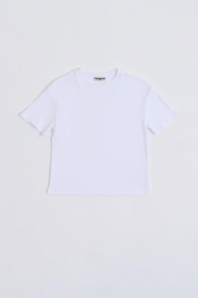 Organik Kısa Kollu Yuvarlak Yaka Erkek Çocuk Tişört - Beyaz Beyaz - 8-10