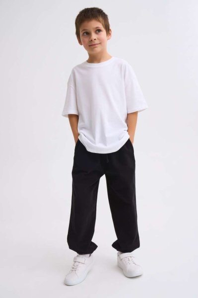 Organik Kısa Kollu Yuvarlak Yaka Erkek Çocuk Tişört - Beyaz Beyaz - 8-10