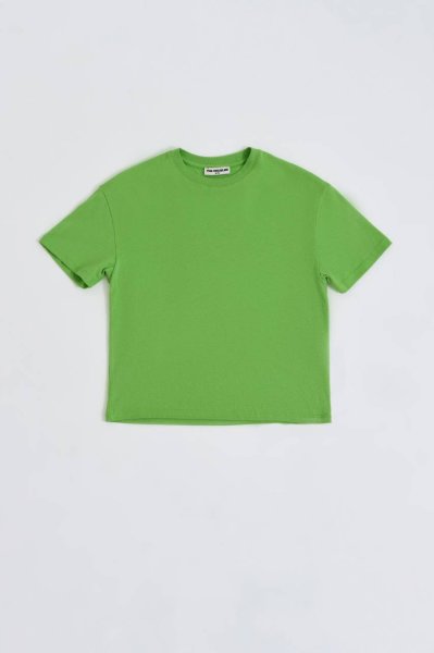 Organik Kısa Kollu Yuvarlak Yaka Erkek Çocuk Tişört - Yeşil Yeşil - 8-10