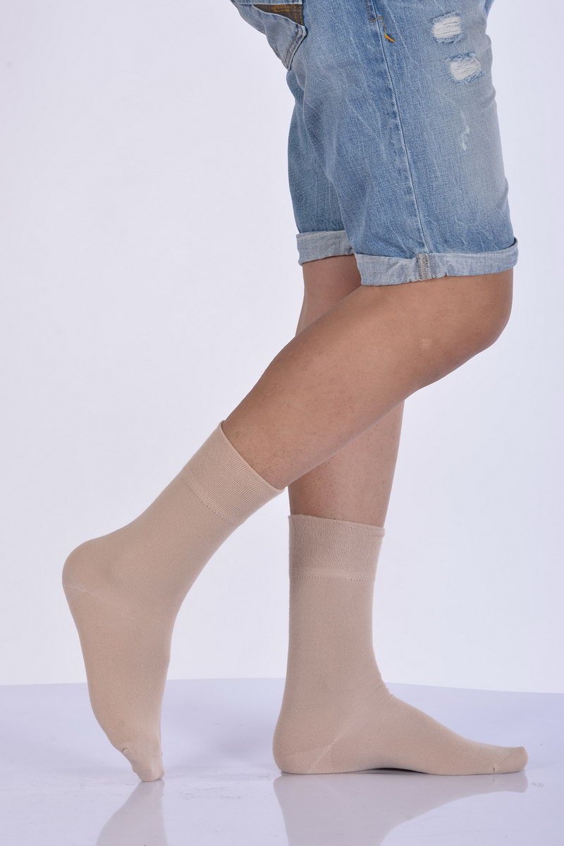 Erkek Diyabetik Soket Çorabı  - Bej 6\\\'lı Paket
