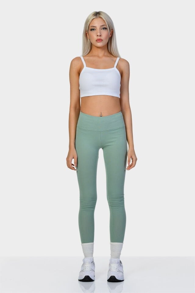Cotton Candy Slim Fit Tayt  - Su Yeşili