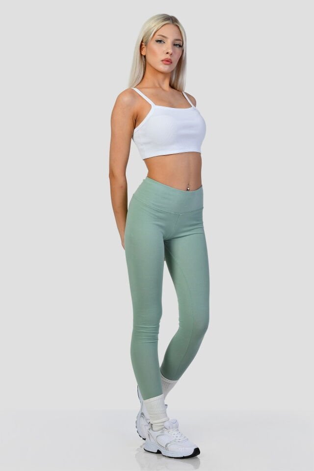 Cotton Candy Slim Fit Tayt  - Su Yeşili