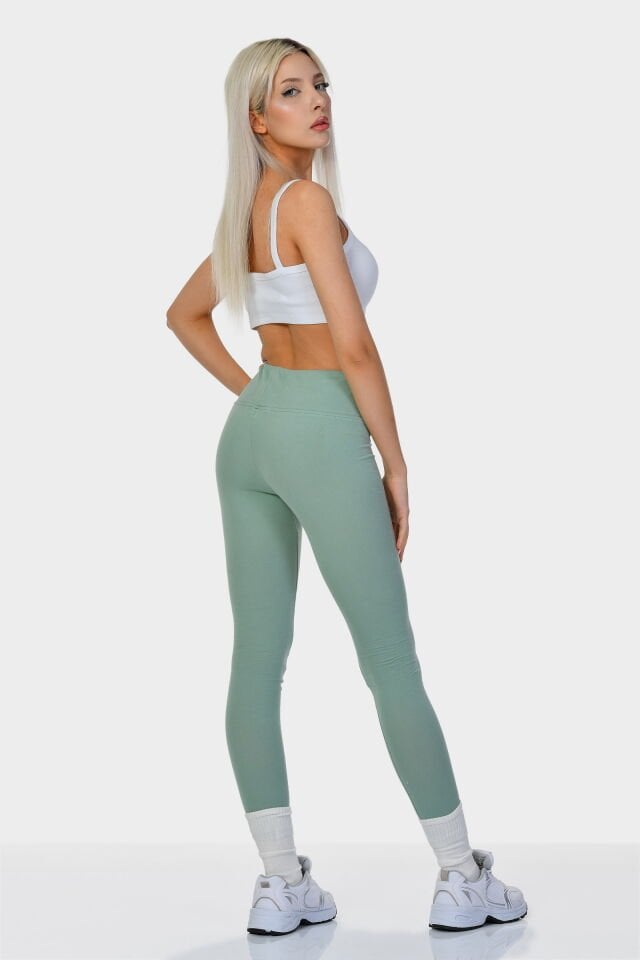 Cotton Candy Slim Fit Tayt  - Su Yeşili
