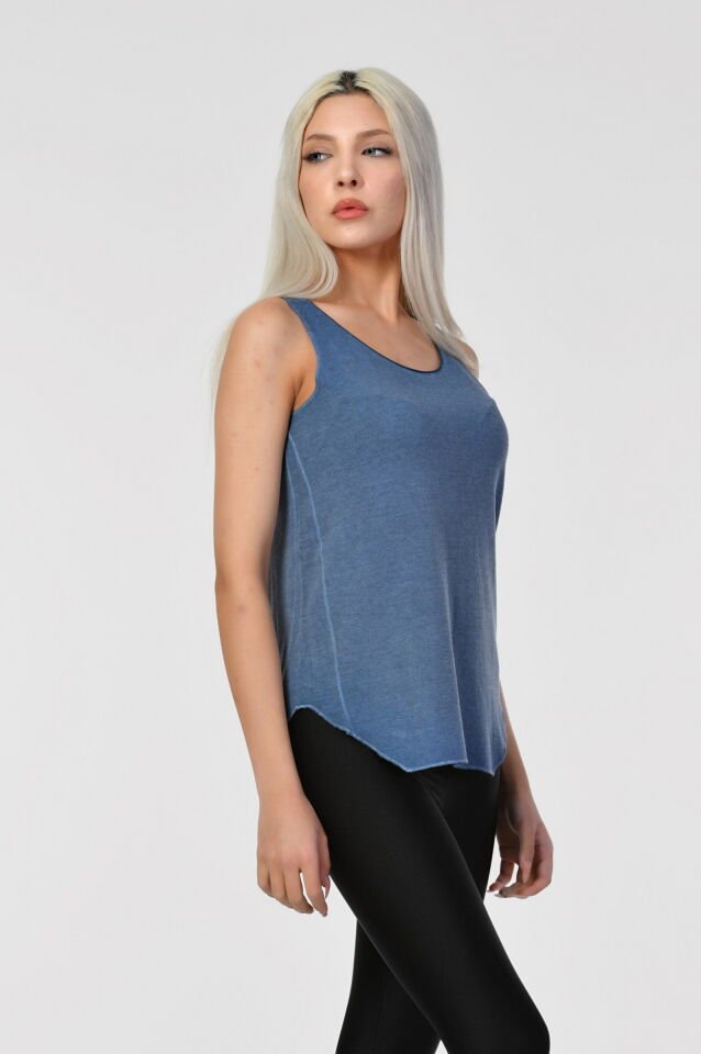 Cotton Candy Yuvarlak Yaka Atlet  - Indigo