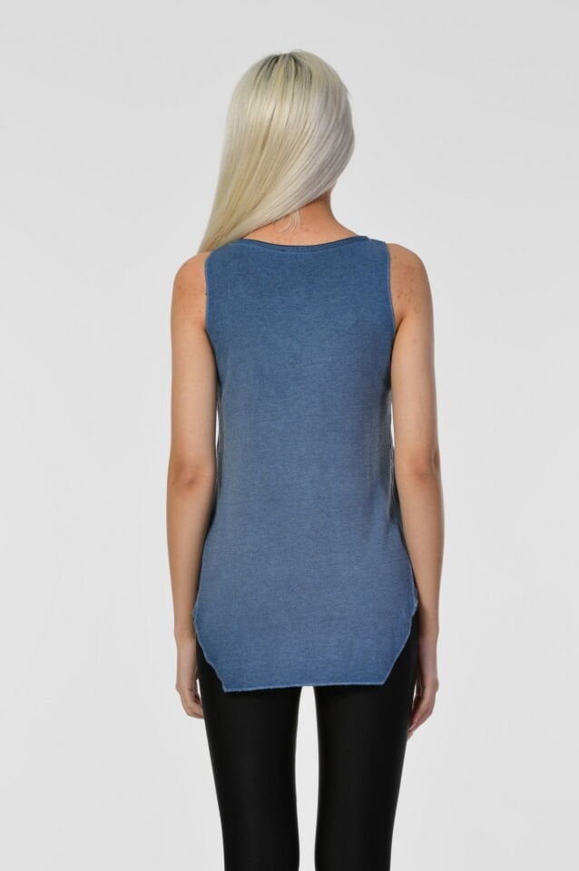 Cotton Candy Yuvarlak Yaka Atlet  - Indigo