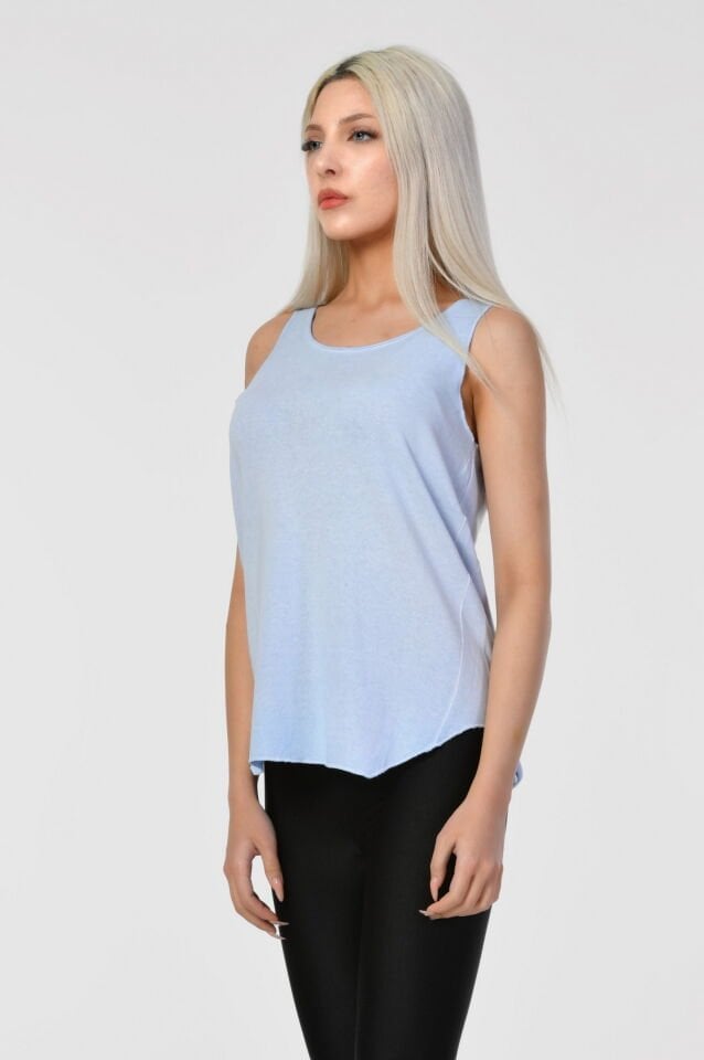 Cotton Candy Yuvarlak Yaka Atlet  - Bebe Mavisi