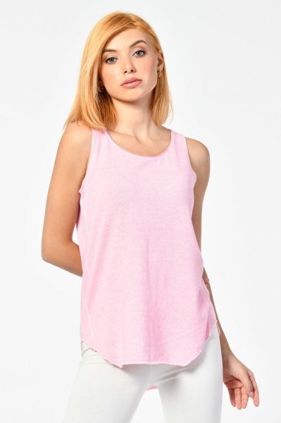 Cotton Candy Yuvarlak Yaka Atlet  - Pembe