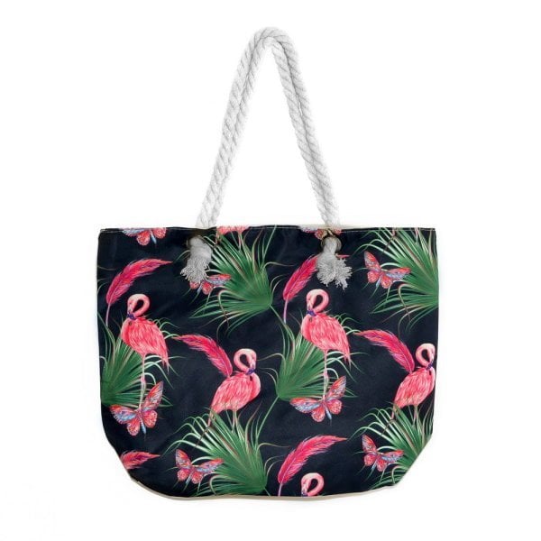 Flamingo Baskılı Çok Renkli Su Geçirmez Plaj Çantası