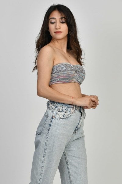 Moda1001 Etnik Desen Büstiyer  - Çok Renkli