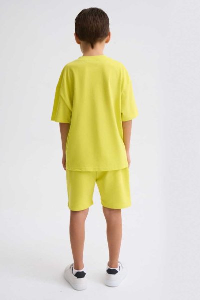 Organik Bağcıklı Erkek Çocuk Bermuda Şort - Sarı Sarı - 12-14
