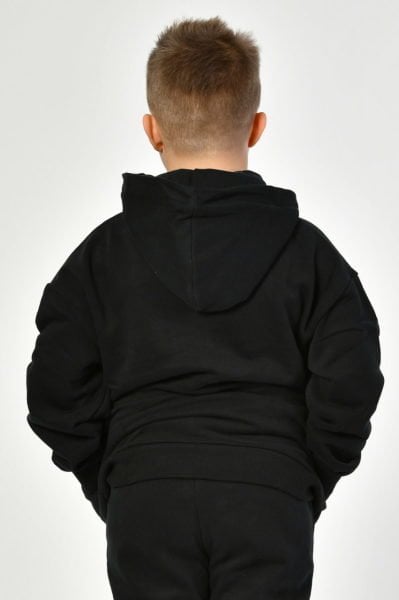 Noori Cepli, Kapüşonlu, Fermuarlı Erkek Çocuk Sweatshirt  - Siyah