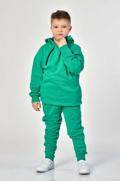 Noori Cepli, Kapüşonlu, Fermuarlı Erkek Çocuk Sweatshirt  - Yeşil