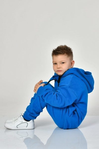 Noori Cepli, Kapüşonlu, Fermuarlı Erkek Çocuk Sweatshirt  - Saks Mavisi