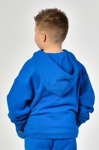 Noori Cepli, Kapüşonlu, Fermuarlı Erkek Çocuk Sweatshirt  - Saks Mavisi