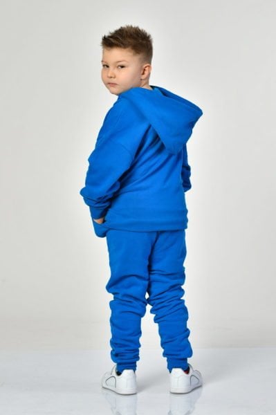 Noori Cepli, Kapüşonlu, Fermuarlı Erkek Çocuk Sweatshirt  - Saks Mavisi