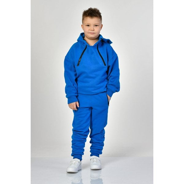 Noori Cepli, Kapüşonlu, Fermuarlı Erkek Çocuk Sweatshirt  - Saks Mavisi