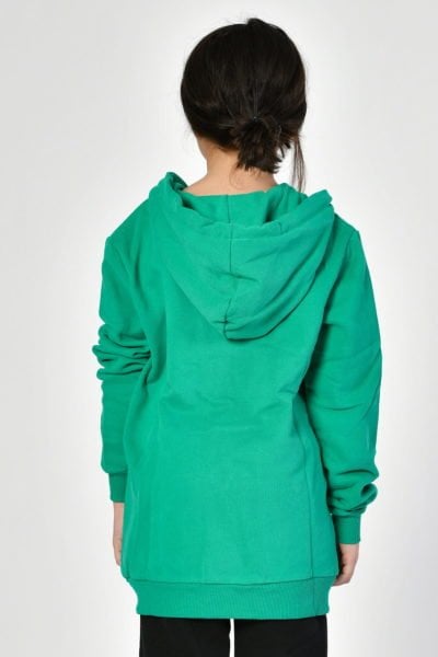 Noori Cepli, Kapüşonlu, Fermuarlı Kız Çocuk Sweatshirt  - Yeşil