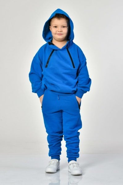 Noori Cepli, Fermuarlı Erkek Çocuk Eşofman Altı  - Saks Mavisi