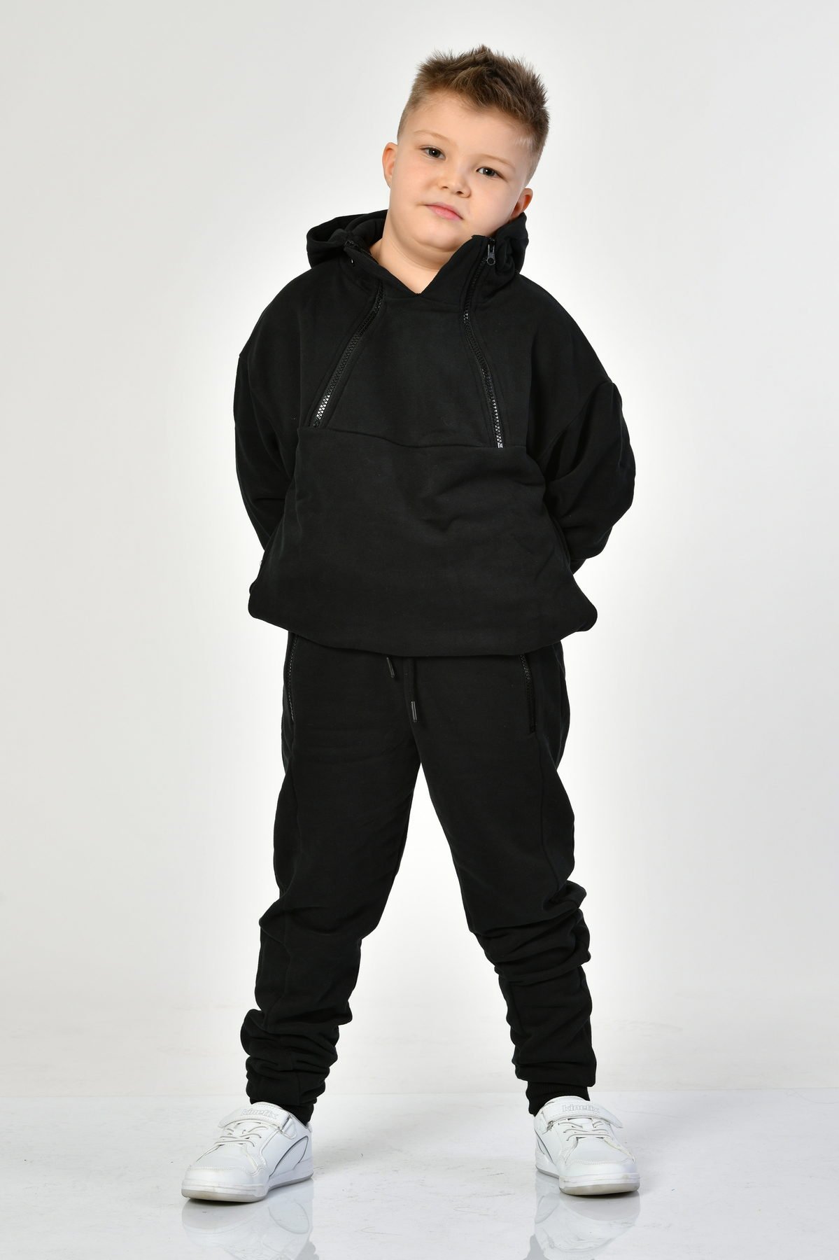 Noori Cepli, Fermuarlı Erkek Çocuk Eşofman Altı  - Siyah